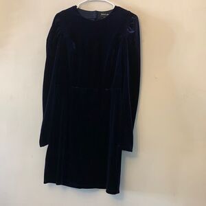 SUGAR + LIPS DRESS turn around blue velvet mini  Size M NWT
